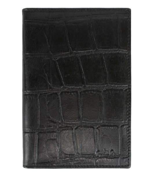 LouLou Essentiels  Passport Holder Vintage Croco black (001)